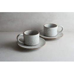 Grey Espresso Cup w Saucer(灰色浓缩咖啡杯带碟)